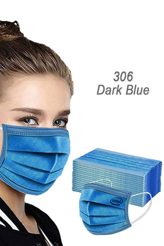 CW306 - Dark Blue Disposable Face Mask - 3 Layered Health Protection