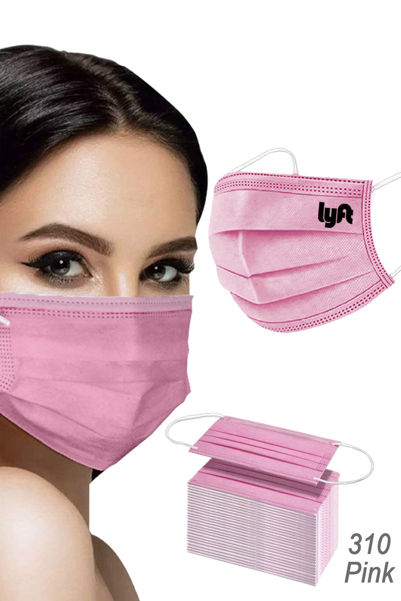 CW310 - Pink Disposable Face Mask - 3 Layered Health Protection